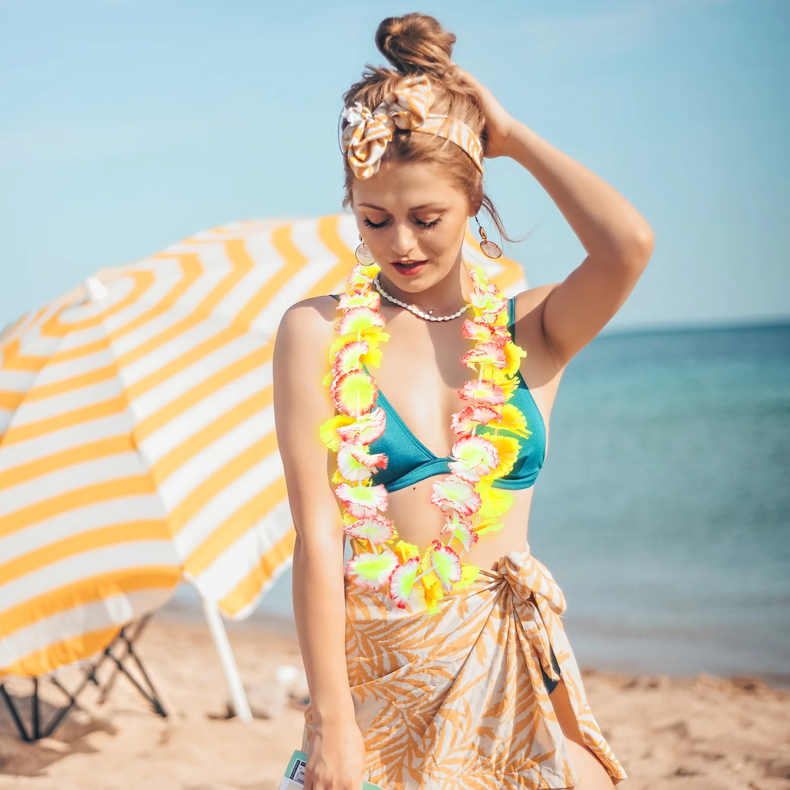 

50Pcs Tropical Style Garlands Safe Lightweight Perfect for Match Holiday Wedding Photography Props Hawaiian Garland