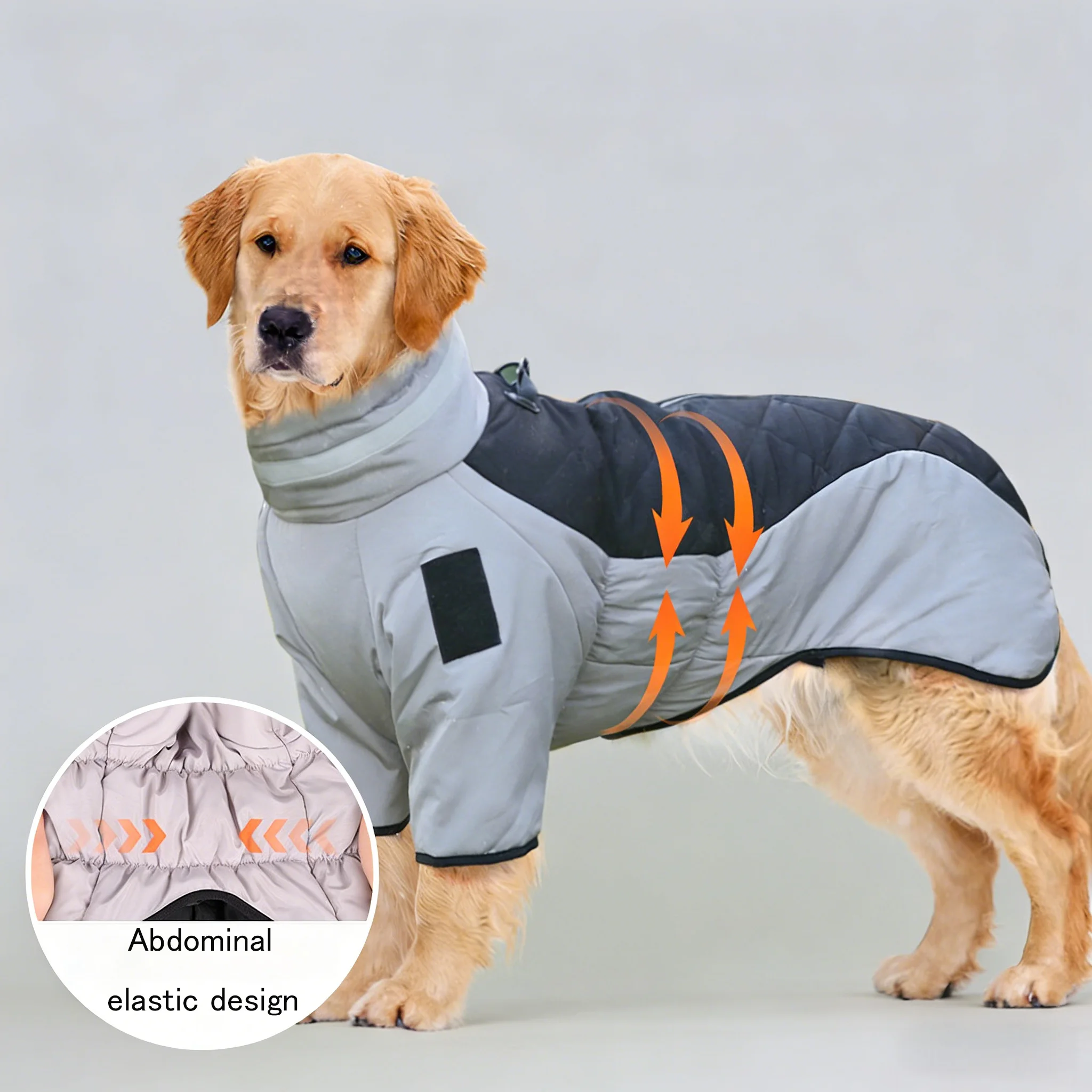 

Winter Large Dog Coat Warm Dogs Down Jacket Waterproof Reflection High Collar Pet Clothing for Large Dogs Golden Retriever