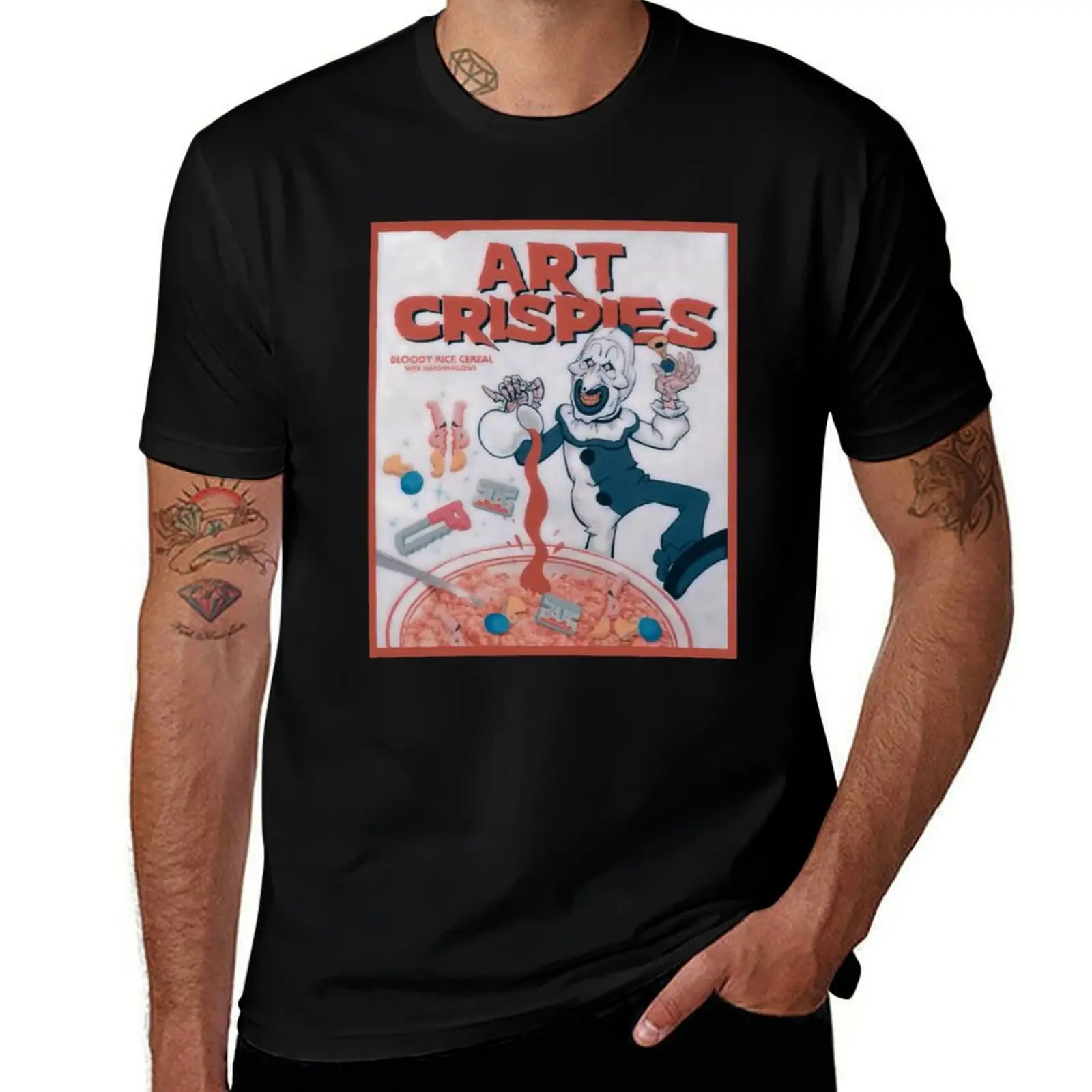 Art Crispies T-Shirt Basic Plain Short Sleeve Crew Neck Tee T-Shirt