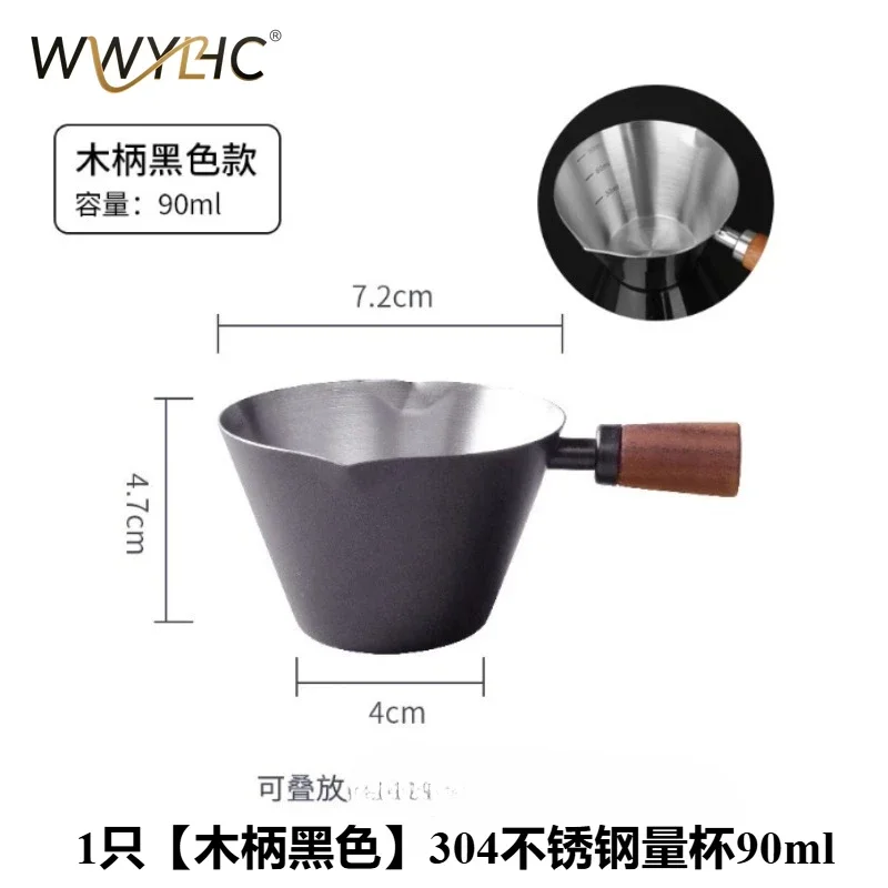 

Подходит для мерной чашки для эспрессо из нержавеющей стали 304, чашки для унции, чашки для экстракции молока и кофе, со шкалой 100 мл с горлышком