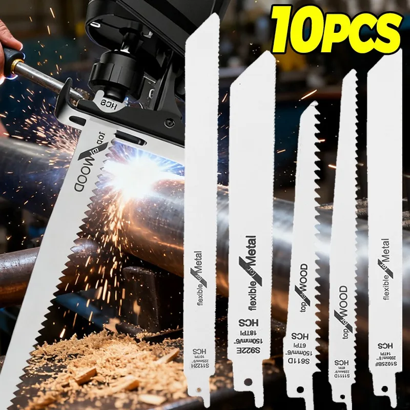 

Полотна для сабельных пил, углеродистая сталь, набор полотен для обрезки зубьев, многофункциональные пильные полотна для резки дерева, металла, электроинструменты