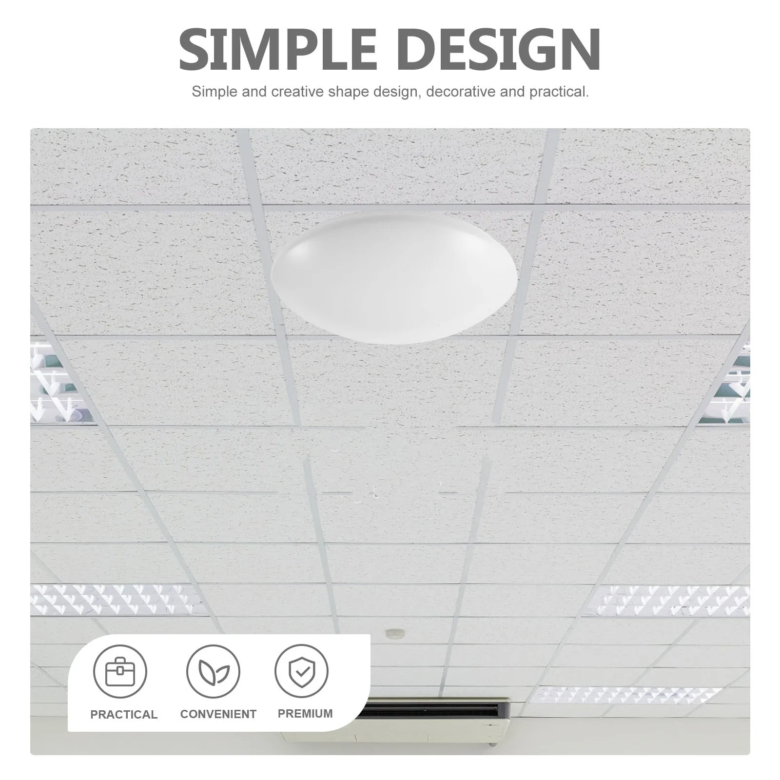 

Acrylic Ceiling Lamp Cover Round Lampshade Soft Light Diffuser Simple Installation Replacement for Bedroom Living Room Office