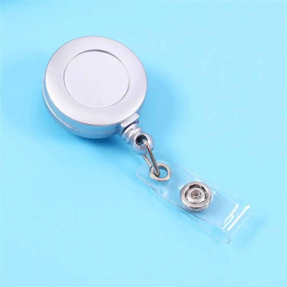 Gold Silver ID Card Holder Name Tag Anti-Lost Retractable Badge Reel Keyring Clips Belt Clip Easy To Pull Buckle Doctor Hospital