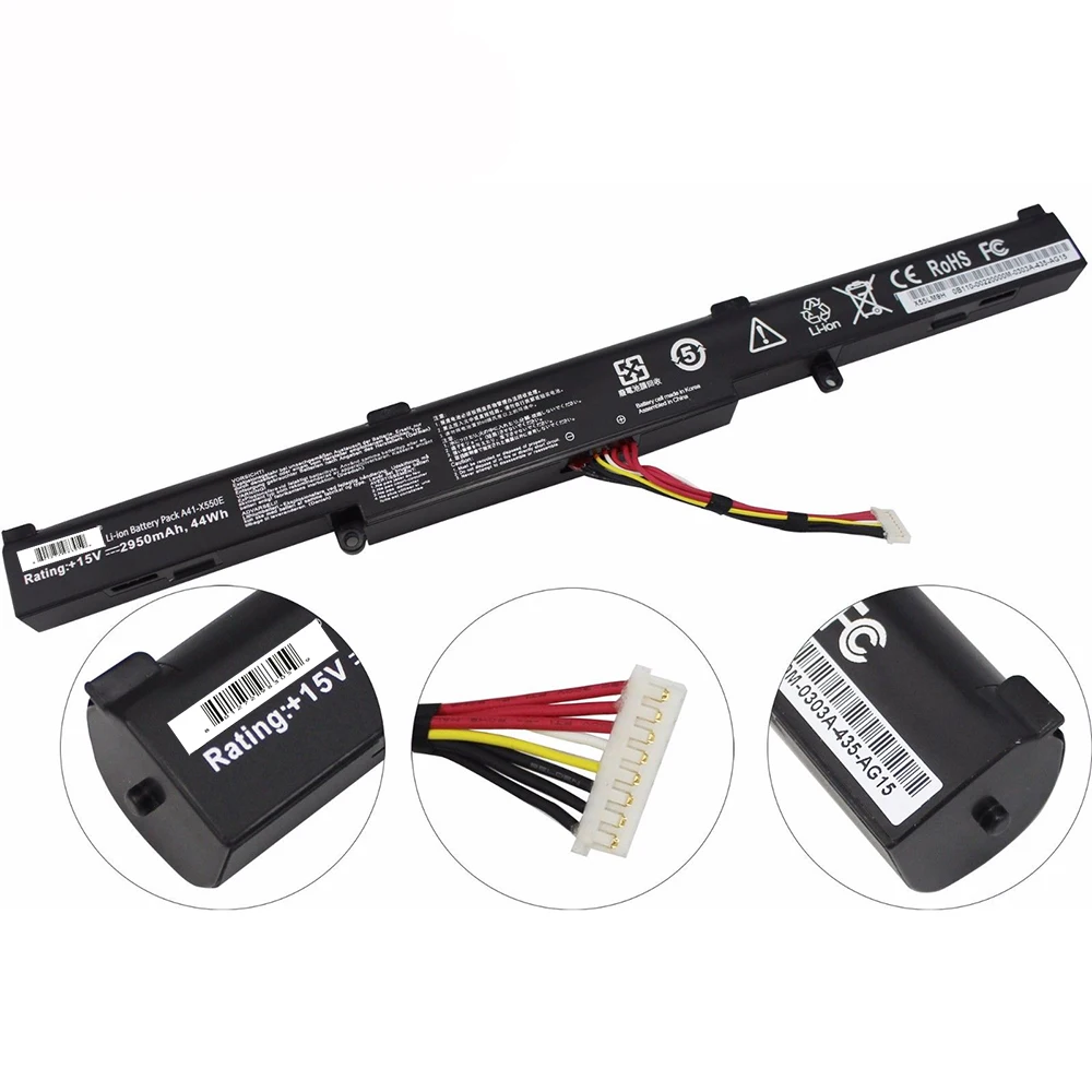 A41-X550E 15V 2950mAh Original Laptop Battery for ASUS X450E X450JF X550Z X550ZA X751M X750J F751MJ Series