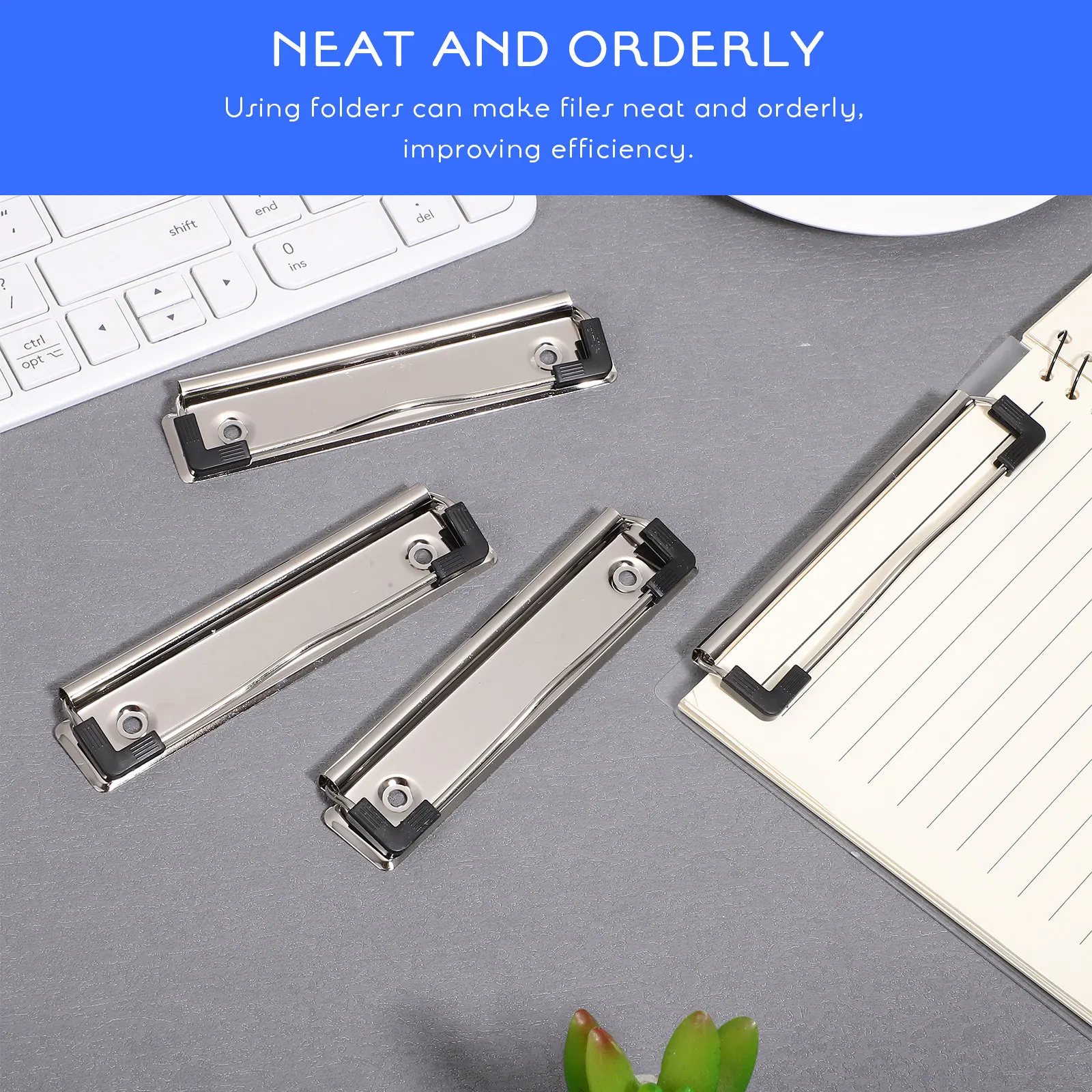 

10Pcs Metal Clipboard Clips with Rubber Corners Non-Slip File Clamps for School Office Home Workshop Restaurant Mountable