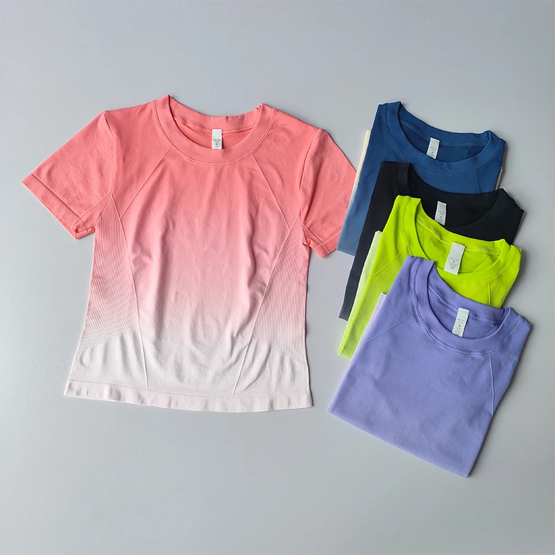 Yoga-Top, leicht anliegend, elastisch, schnelltrocknend, Sport-T-Shirt für Damen, personalisiertes Fitness-Oberteil, kurzärmelig, dünner Sommerstil – Detail 2