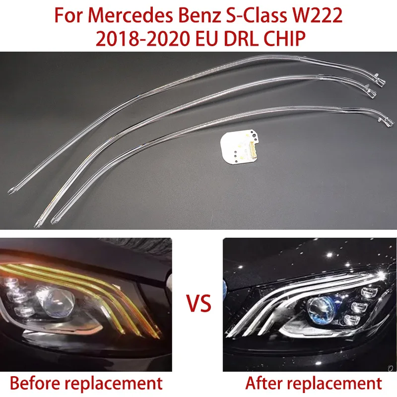 

Ремкомплект белого света для Mercedes-Benz S-Class, модуль балласта W222 2018-2020, ангельский глаз, автомобильный DRL, чип, европейская полоса