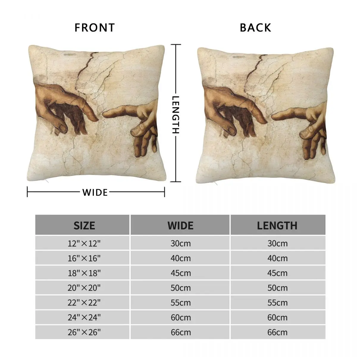 The Creation Of Adam Michelangelo Square Pillowcase Polyester Linen Velvet Creative Zip Pillow Case Home Cushion Cover 45x45