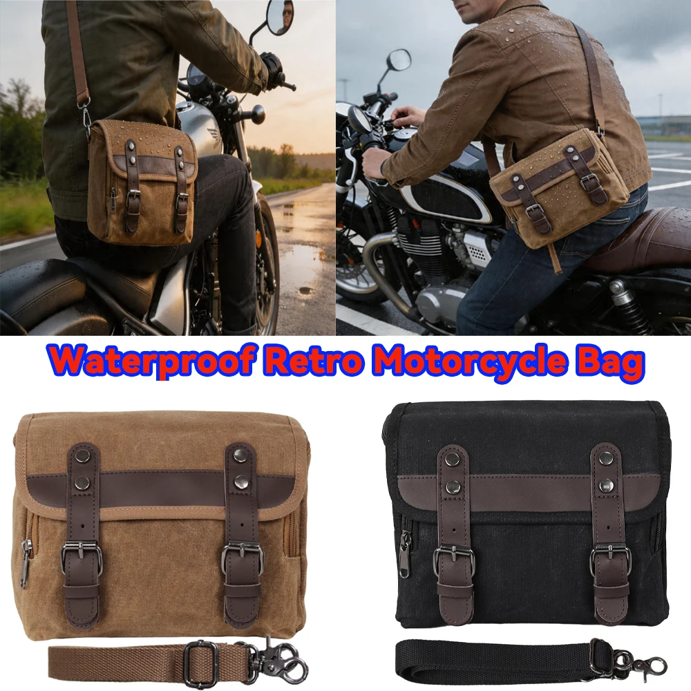 オートバイヴィンテージサイドバッグ防水荷物ツールバッグハーレースポーツスターxl-883-bmw-r1200gs-r1250gs用