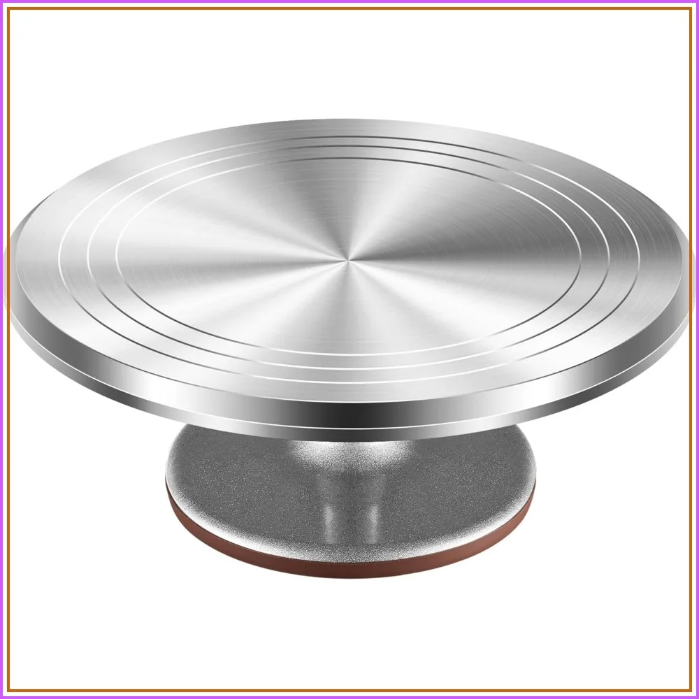 

12 Inch Rotating Cake Turntable, Aluminium Alloy Revolving Cake Stand for Decorating