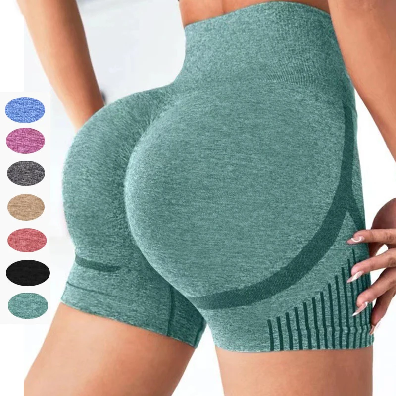 Women Yoga Shorts High Waist Workout Shorts Fitness Yoga Lift Butt Fitness Ladies Yoga Gym Running Short Pants Sportswear