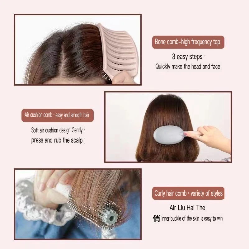 Cushion Long Hair Air Bag Massage Head Big Bend Rib Design Artifact For Women's Household Comb