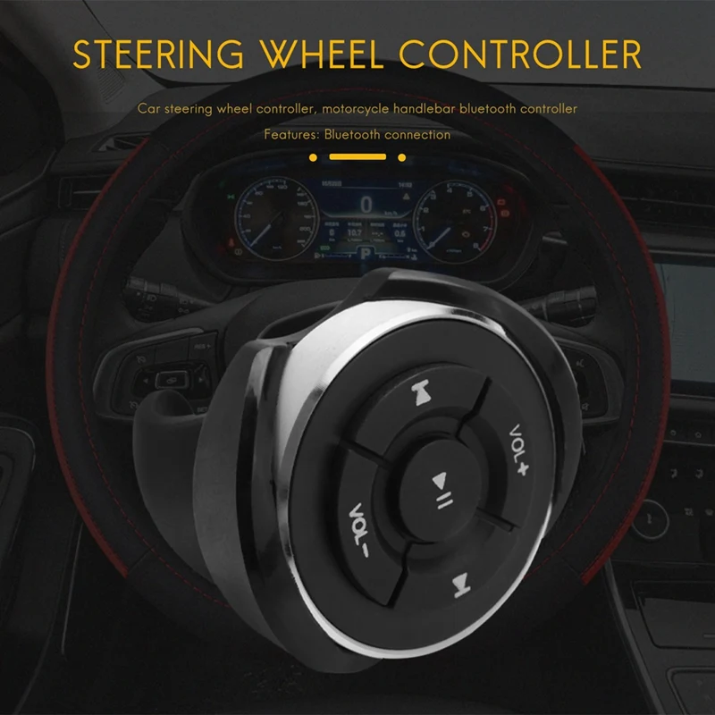 Wireless Bluetooth Remote Control Car Steering Wheel Motorcycle Bike Handlebar Media Button For Iphone For Samsung Android Phone