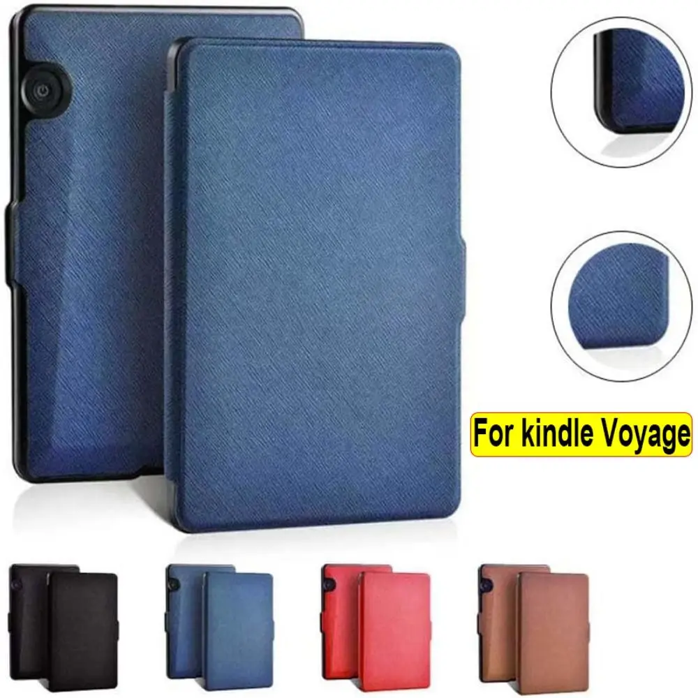 Auto Wake/Sleep e-Reader Case Shockproof PU Leather Protective Shell 6 inch Wear Resistant Smart Cover for Kindle Voyage