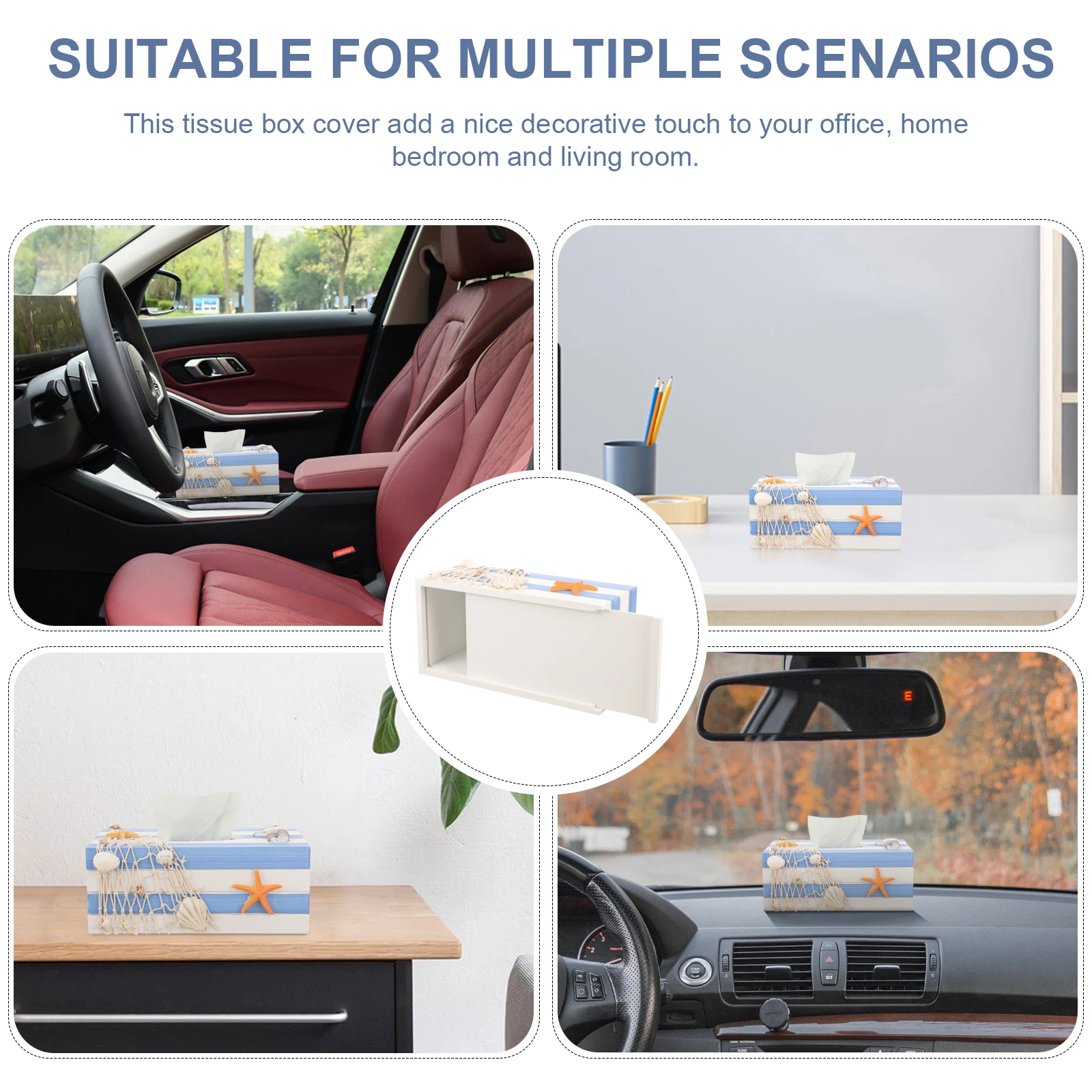 

1pc Wood Tissue Box Cover Holder Decorative Napkin Box For Home Bedroom Living Room Multifunctional Household Car Dispenser
