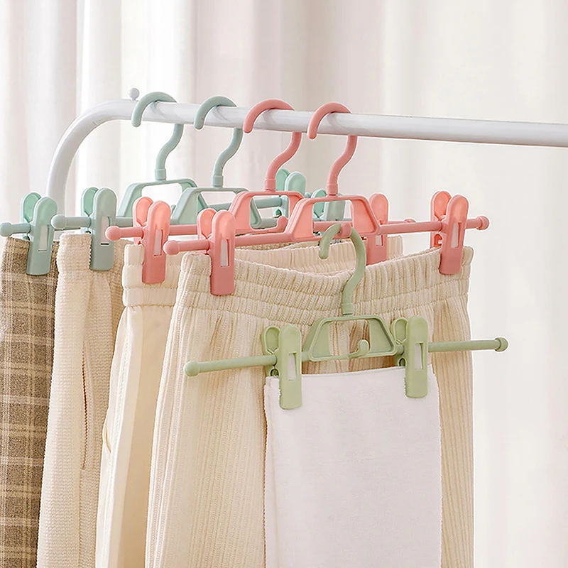 1PC Pants Racks Wind Proof Multi-purpose Skirt Racks For Clothes Drying Trousers Wardrobe Clip Anti-slip Clothes Hanger
