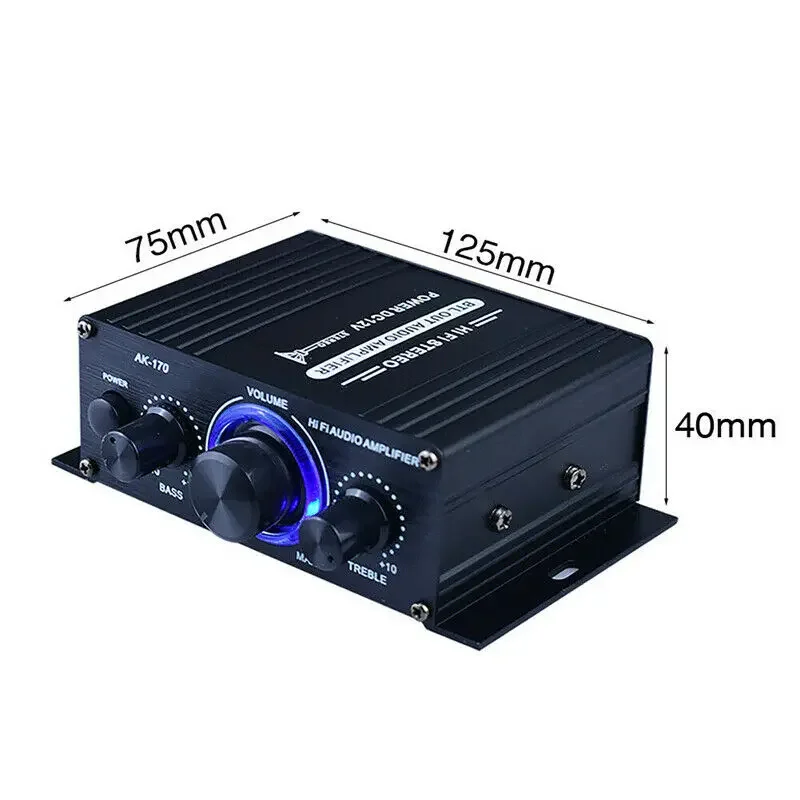 Power Amplifier Fm Radio Black Mini 400w Hifi Mini Audio Power Audio Ak170