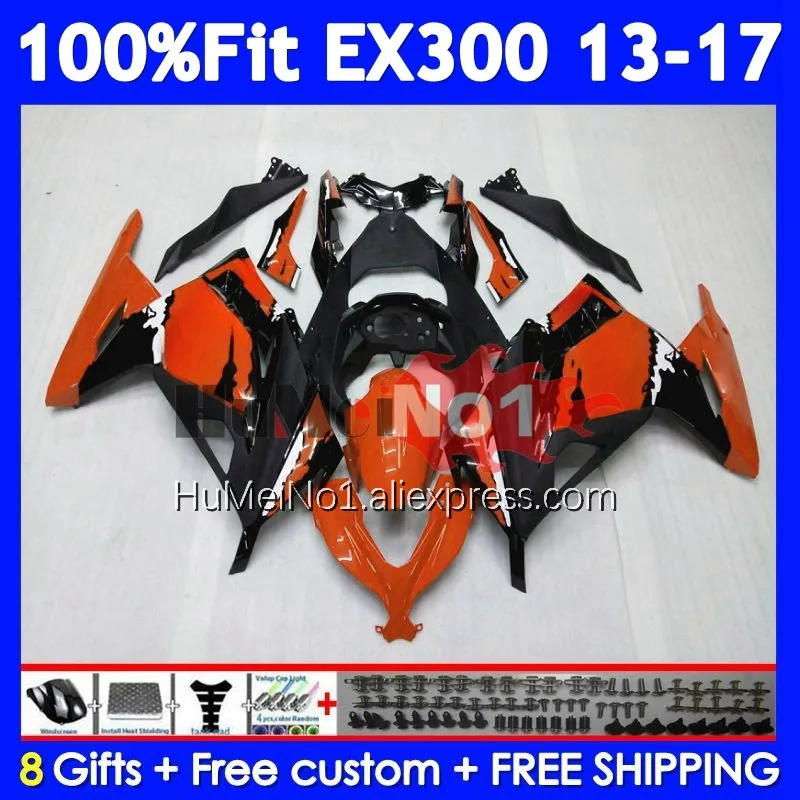 Fairing For KAWASAKI NINJA ZX3R EX 300 R 300R CC 2013 2014 2015 2016 2017 234No.165 EX300R EX300 13 14 15 Orange blk 16 17 Body