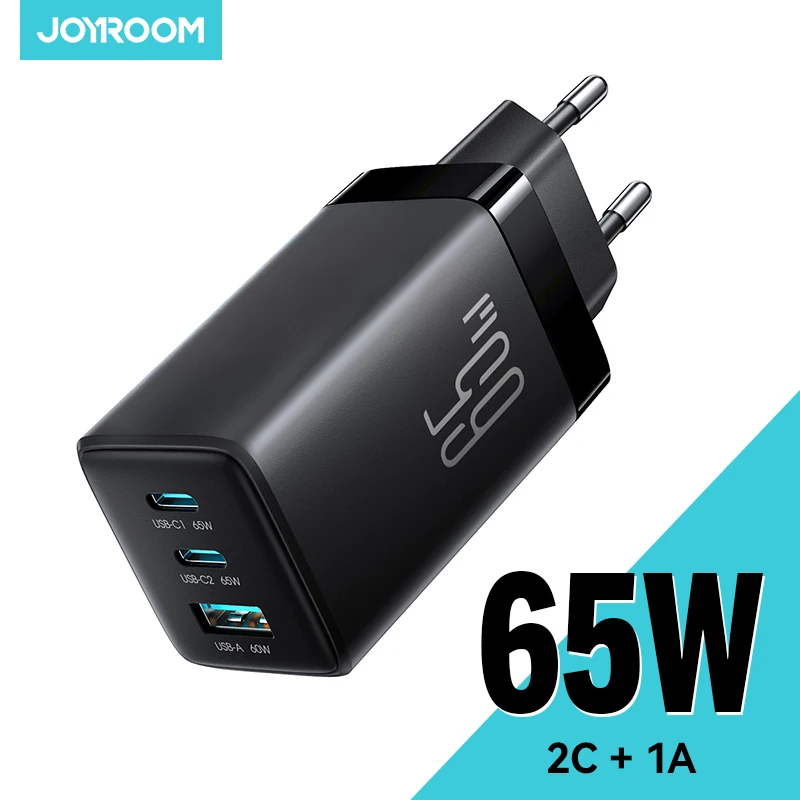 

Зарядное устройство Joyroom GaN 65W с несколькими портами, быстрая зарядка Type-C, USB-C порты для ПК, ноутбуков и телефонов TG10