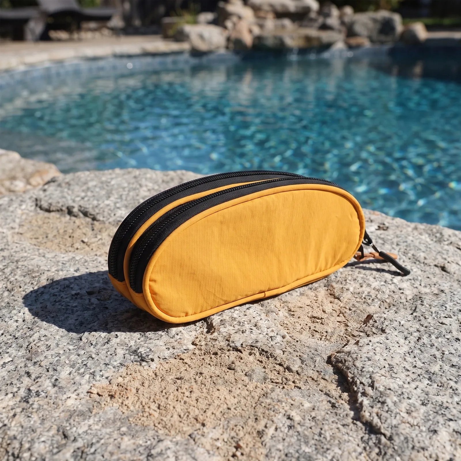 Double Layer Black Swim Goggle Case Protective Eva Waterproof Zipper Storage Box Lightweight Portable Carrying Pouch Swim Mask