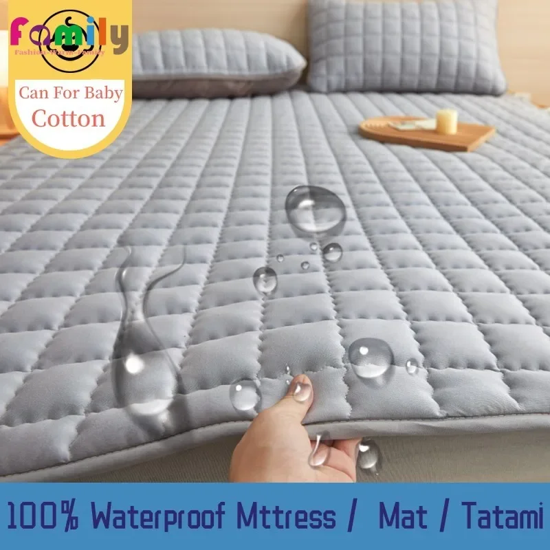 100% Waterproof Mattresses Ultrathin Foldable Cotton Bed Mat Fold Tatami Bedroom Hotel for Single Double Multi Size Queen King