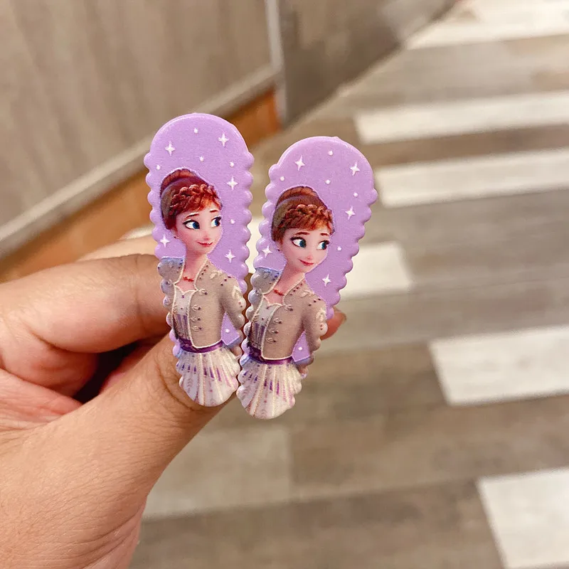 20pcs/set Disney Princess Series Elsa BB Clip Cartoon Figure Kawaii Frozen Girls Hair Clip Baby Hair Accessories Pendents Gifts