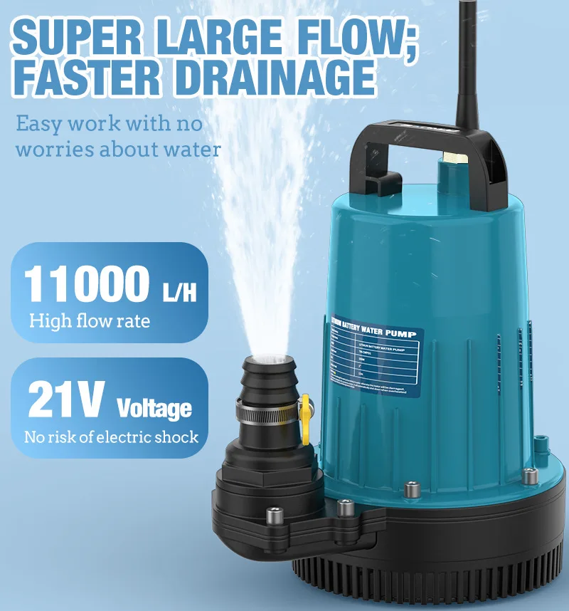 

550WPumping fish tank change water watering vegetables watering flowers electric pumping pump lithium electric submersible pump