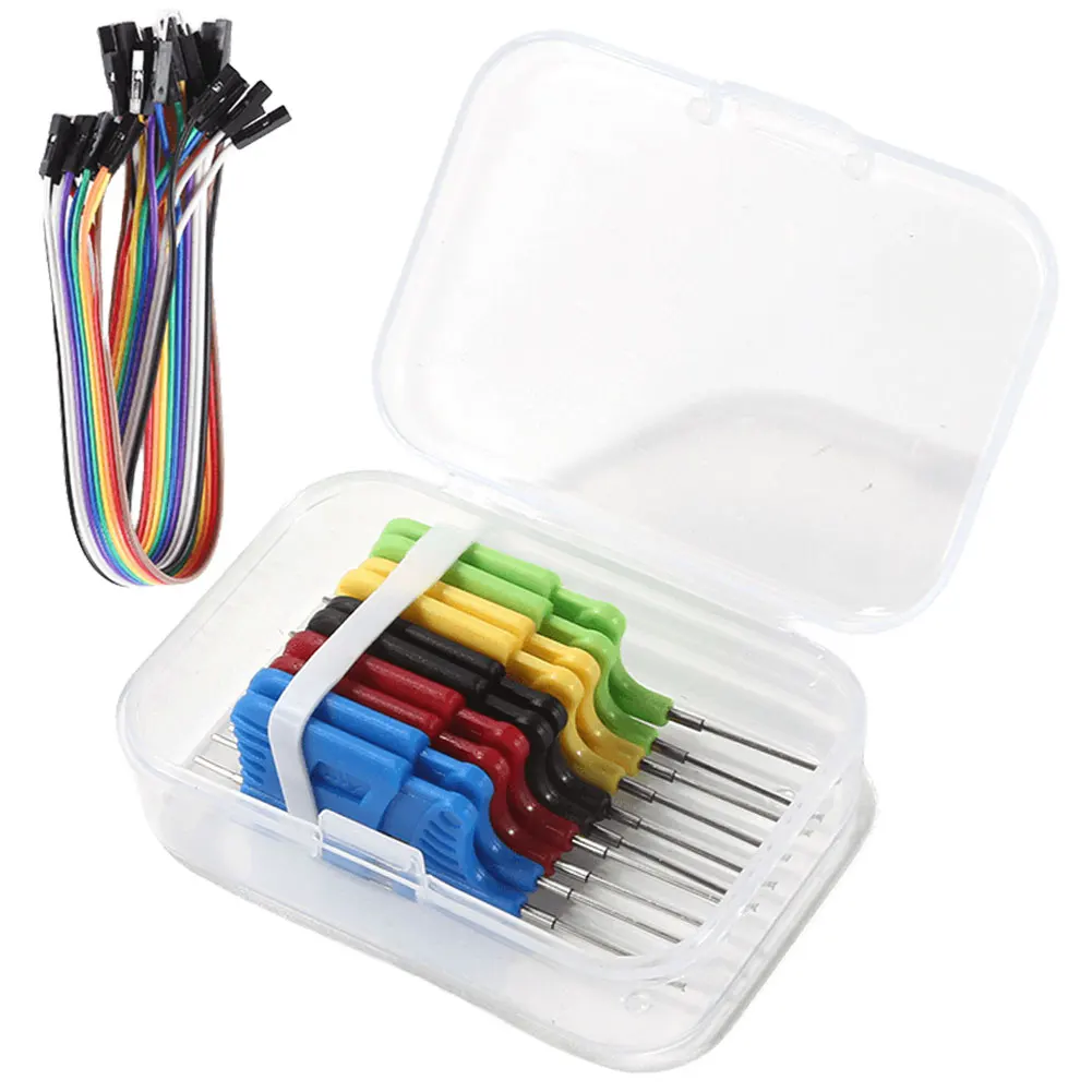 10pcs/set SDK08 IC Test Hook Clips 40V Test Clips with Jumper Wires Chip Foot Clip 2A Micro IC Clamp for Electrical Testing