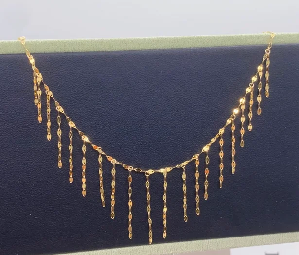 18karat necklaces for women wedding jewelry tassels necklace 41+3cm party chains au750 jewelry