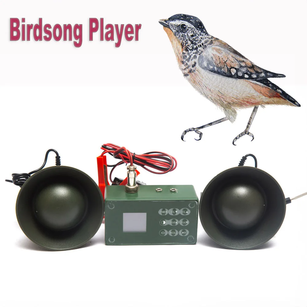 

Outdoor Electronic Farm Bird Sound Decoy Built-in 182 Bird Sounds Outdoor Birdsong Device with 50W Loudspeaker Caller Amplifier