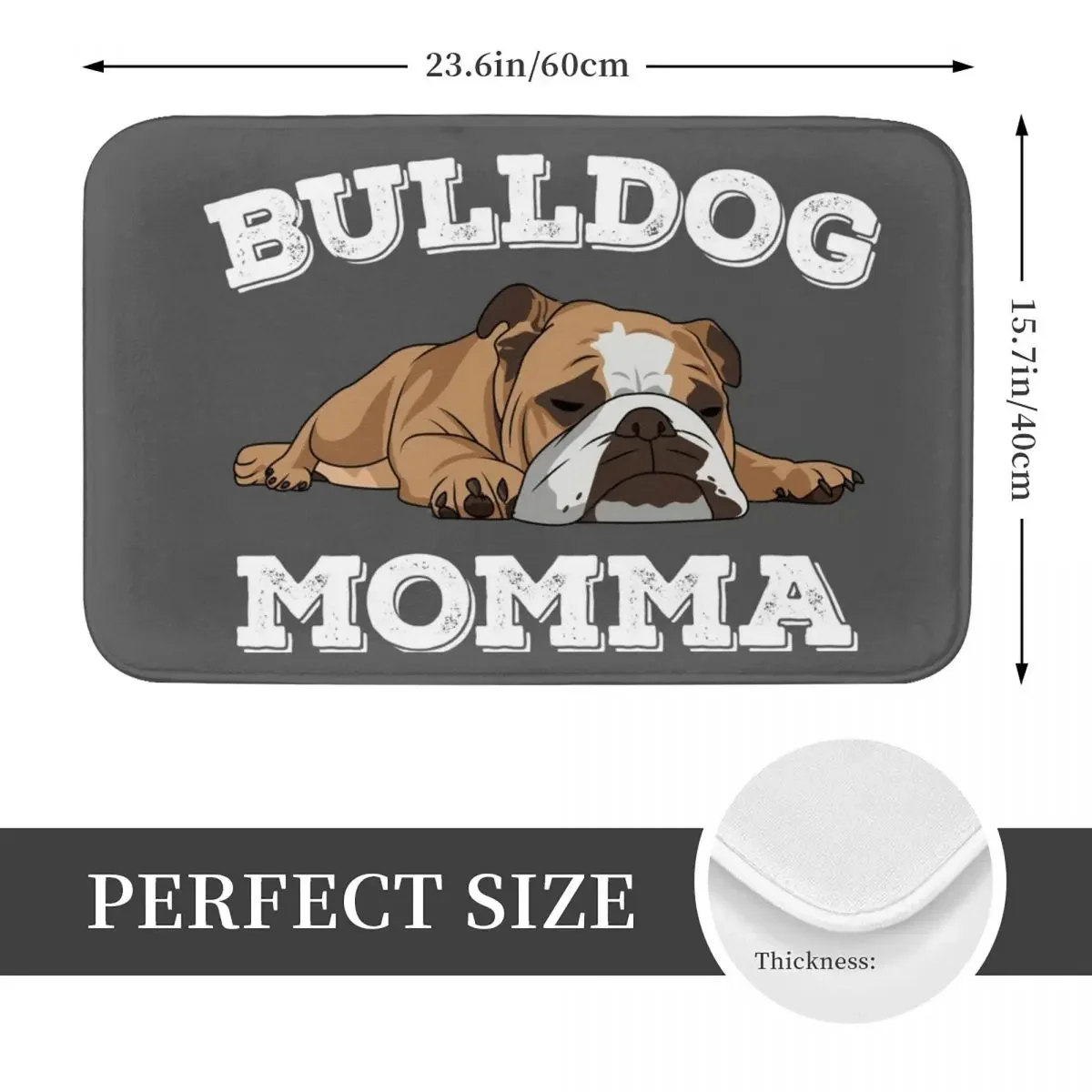 English Bulldog Womens Non-slip Doormat Floor Mat Water oil proof Carpet Rug for Kitchen Entrance Home Balcony Footpad Mats