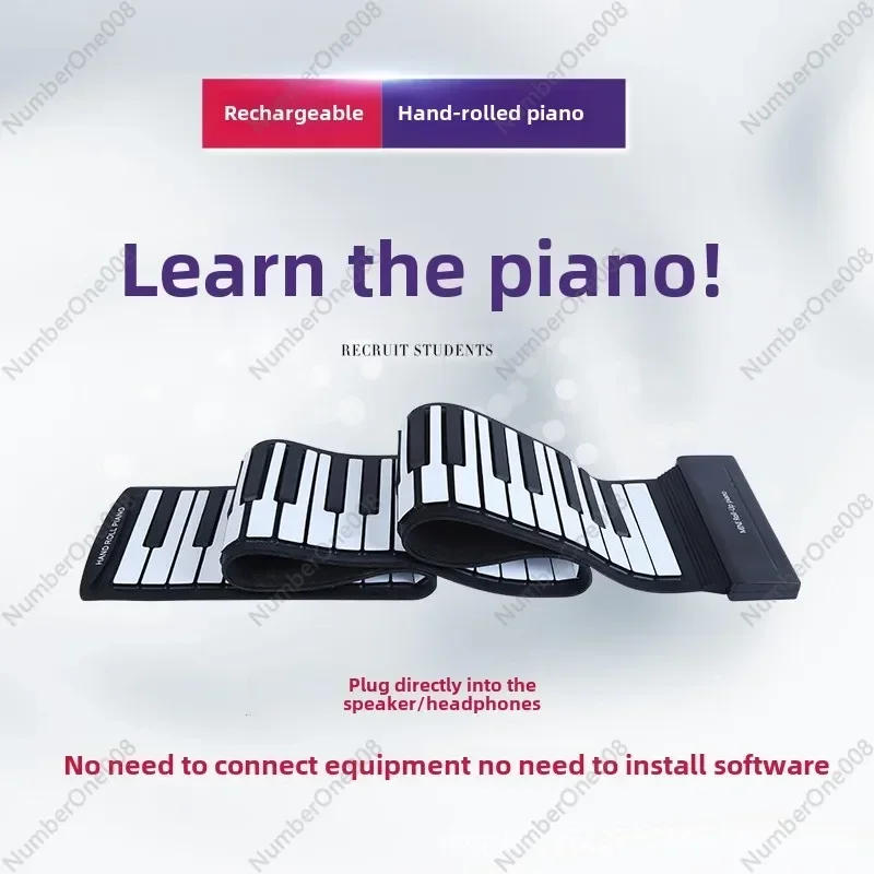 

Ручное пианино с 88 клавишами, утолщенная версия для начинающих, складная мягкая складная MIDI-клавиатура