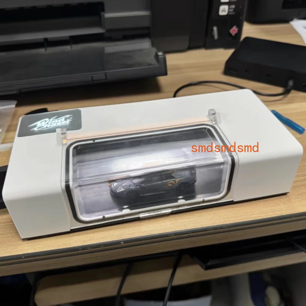 Desktop Wind Tunnel Model for 1:64 Scale Cars, Adjustable Airflow, Smoke Effect, LED Logo, 12V 3A, WIND CHASER