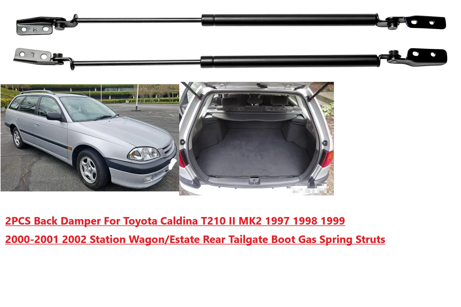 

2PC Back Damper For Toyota Caldina T210 II 1997-2001 2002 Station Wagon/Estate Rear Tailgate Boot Gas Spring Struts Lift Support