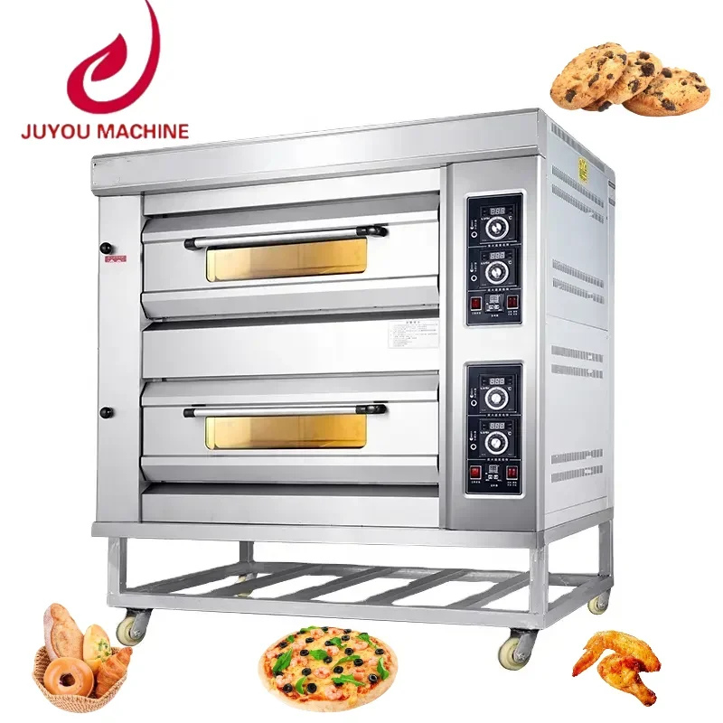 Bakery Equipment Commercial Gas Electric Pizza Oven Gas 2 3 Deck Industrial Cake Bread Baking Ovens Built-in Ovens