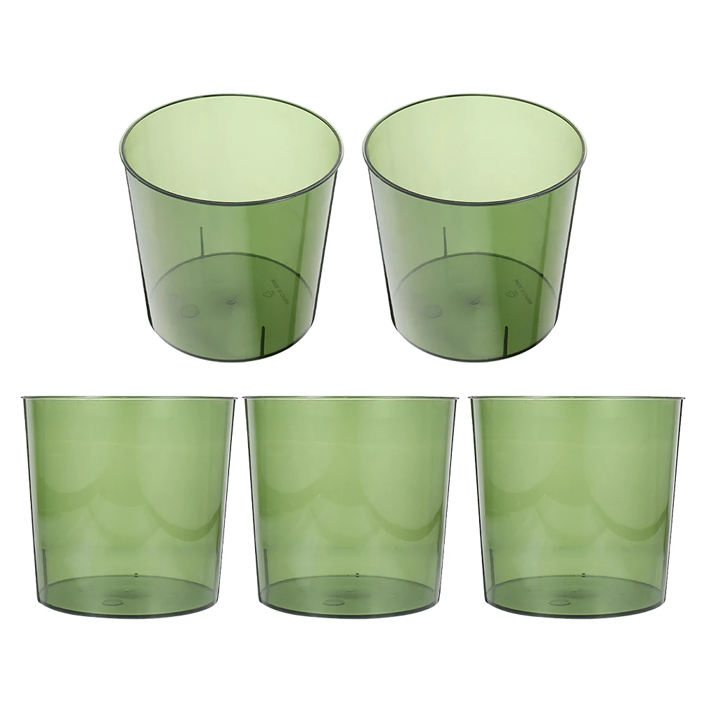 

5pcs Flower Bucket Transparent Decorative Vase Round Cylinder Container Balcony Home Farmhouse Storage Plant Holder