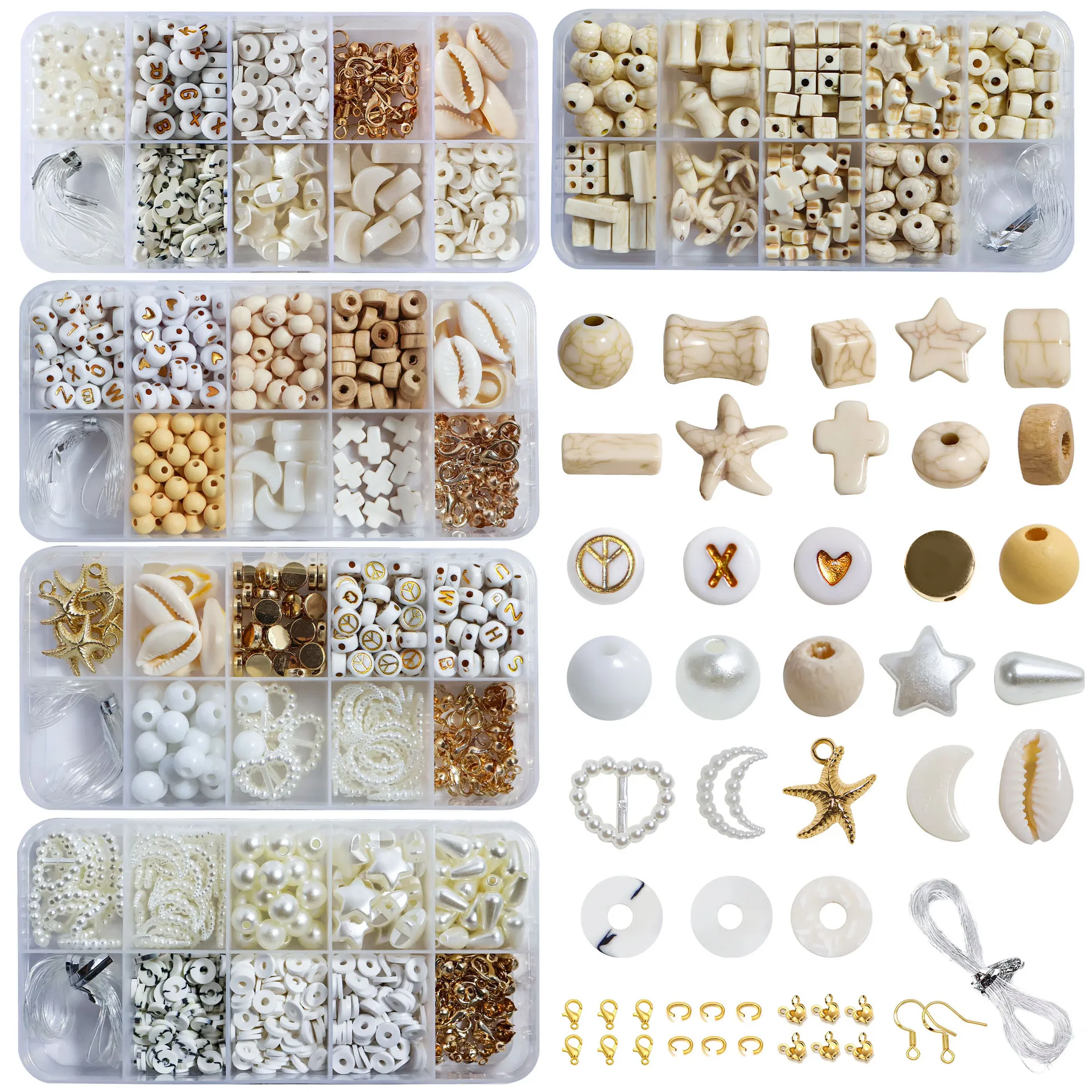 

25 Years of 10 Grid Jewelry Accessories Bracelet Beaded Diy Material Package Full Set of Bracelets and Beads