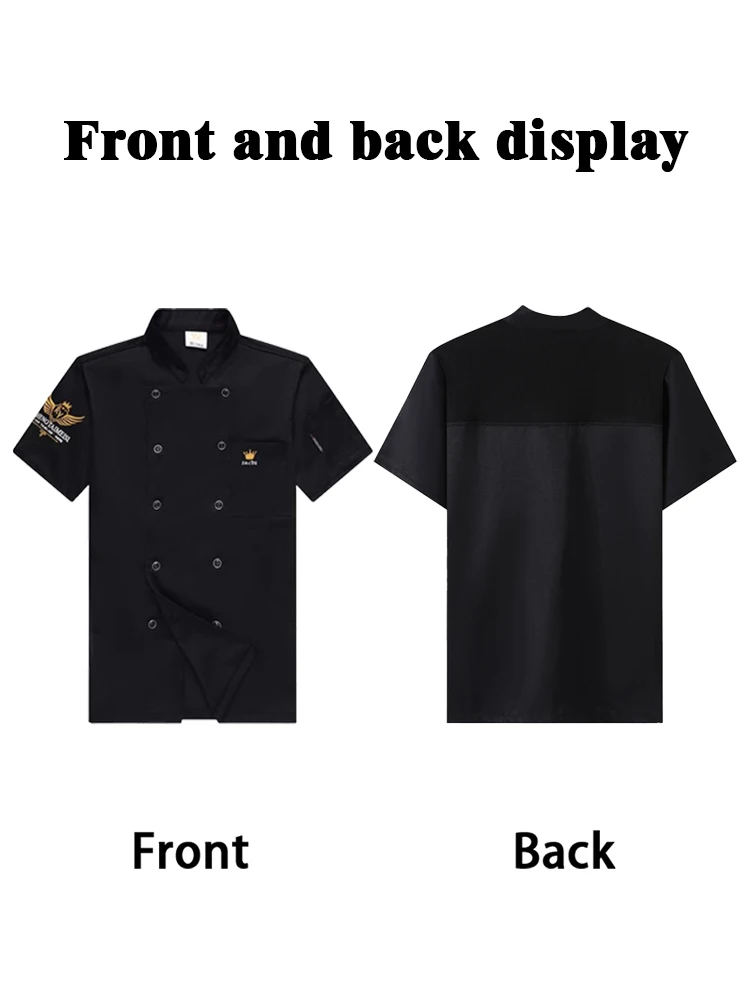 Cienka Profesjonalna Koszula Kucharska - Unisex Oddychająca Koszulka z Krótkim Rękawem Łatwa w Pielęgnacji do Wyigrywanego Pracy w Restauracji, Hotelu i Piekarni