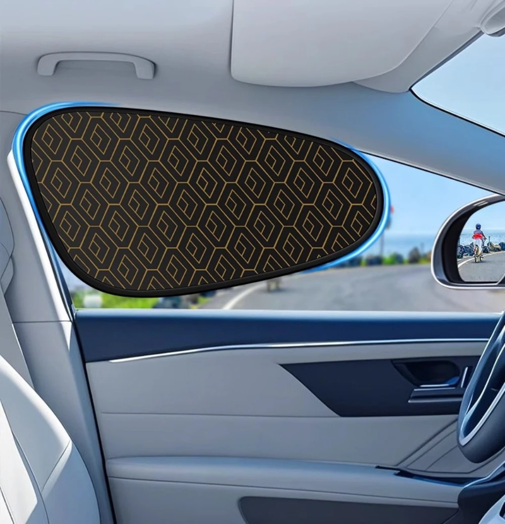 Electrostatic Sun Visor for Car Side Window 4-Layer Sun Shade Curtains Anti-Glare UV-Blocker Auto Sun Protection Cover