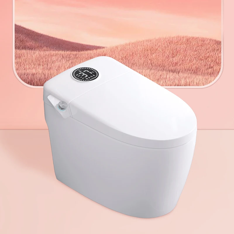 

Smart One-Piece WC Ceramic Toilet Electric Intelligent Auto Flush With Remote Control S-Trap Drainage For Bathroom