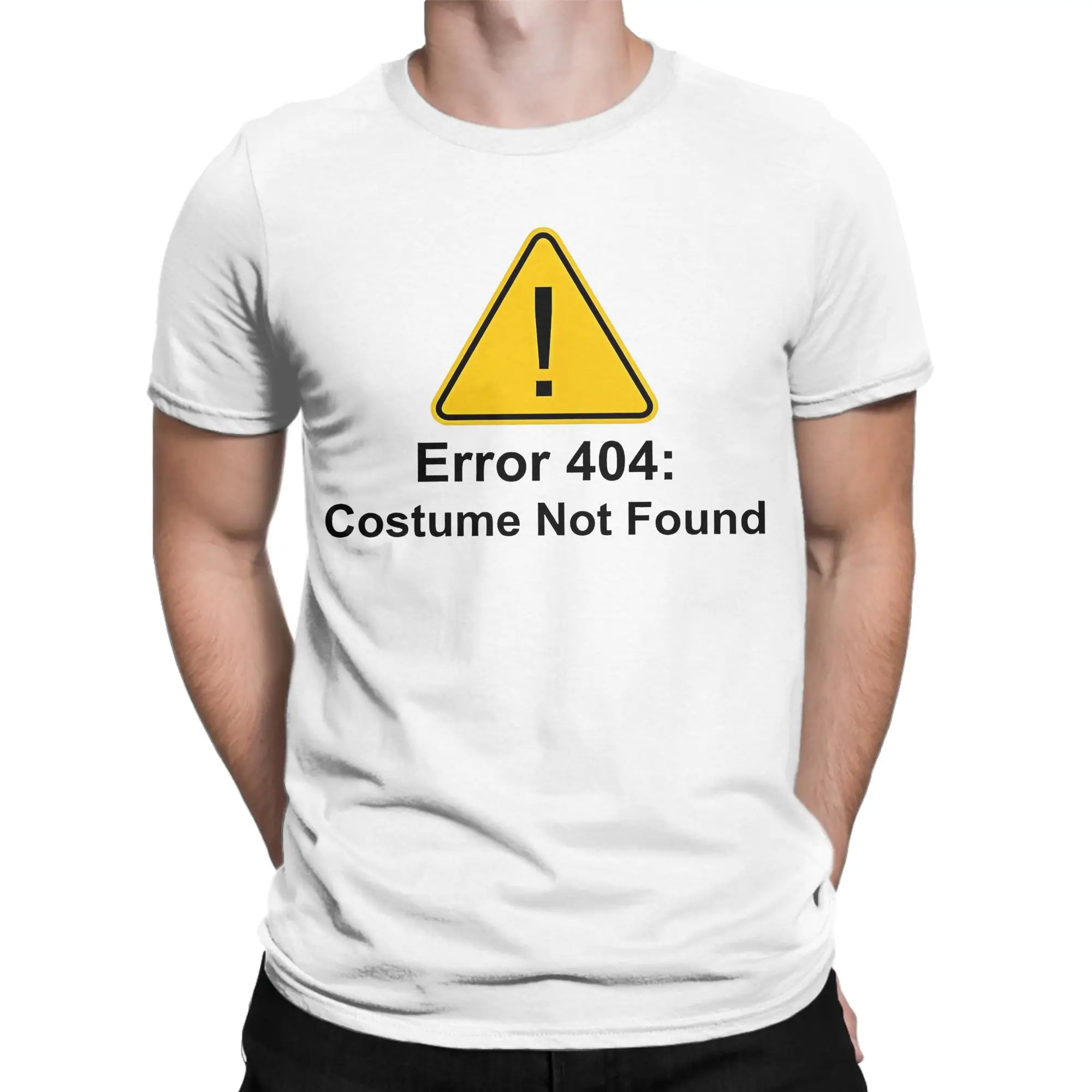 Error 404 Halloween Not Found Programmer T-Shirt for Men Funny 100% Cotton Tees Short Sleeve T Shirt Graphic Printed Tops