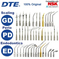 Puntas de escalador ultrasónico Dental Woodpecker DTE, puntas de escalado de endodoncia para periodoncia, compatibles con escalador NSK SATELEC, herramientas dentales