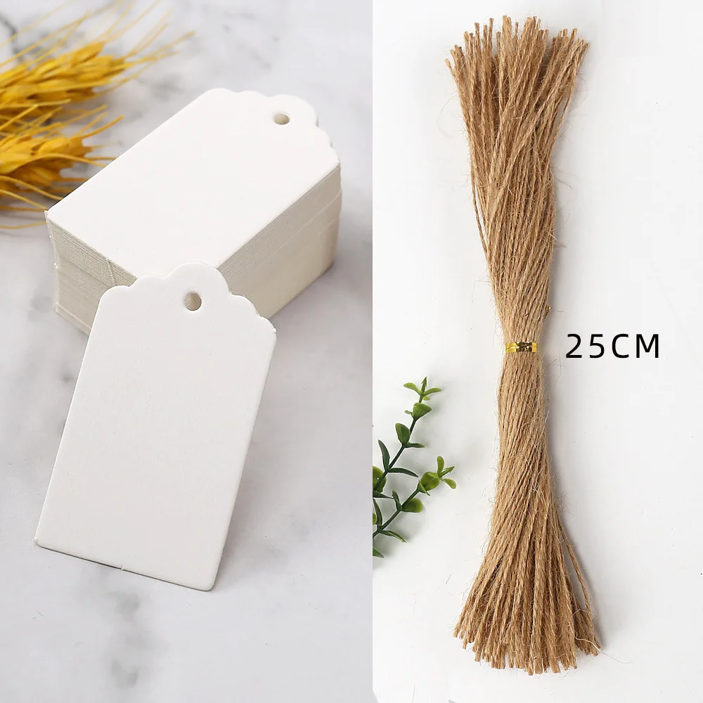 Kraft Paper Tags with Strings, 50pcs