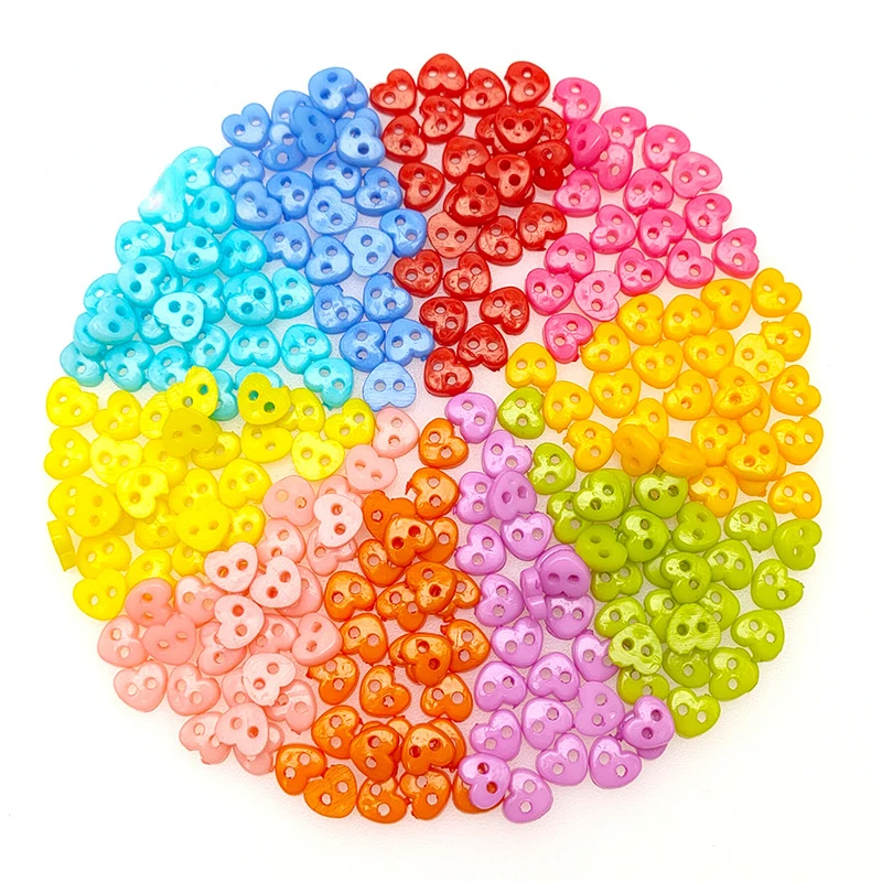 7mm Mini Buttons Random Mixed Flower Star Heart Buttons for Handmade Cartoon Doll Clothes Garment Sewing DIY Craft Needlework