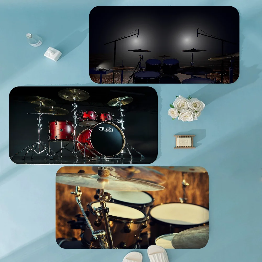 

Drum Kit Music Drum Set Instruments Floor Mat Non-Slip Laundry Room Mat Laundry Decor Balcony Child Living Room Bedside Mats