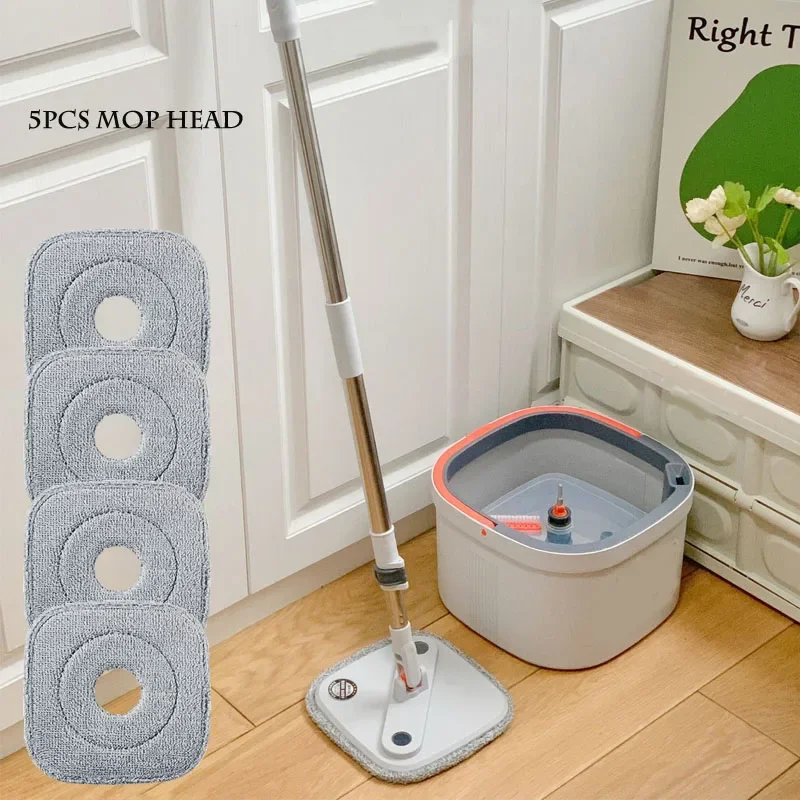 Mop Water Separation Square Mop With Bucket 3PCS Mop Heads 360 Ceaning  Microfiber Lazy Floor Floating Household Cleaning mop