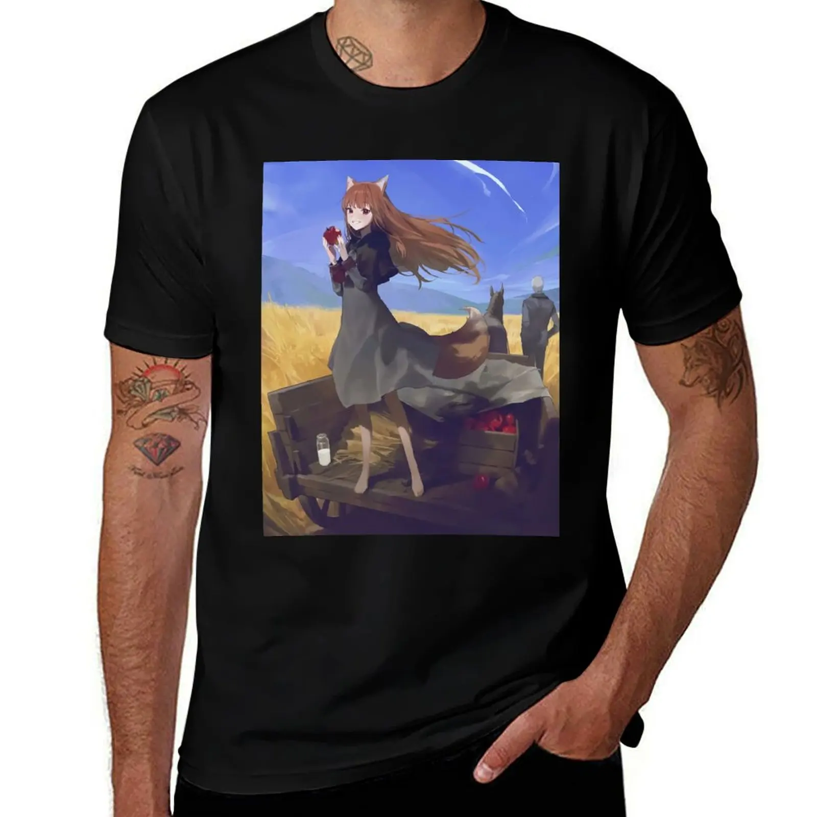 Camiseta Holo Spice and Wolf Artwork For Otaku, camiseta básica ligera de manga corta