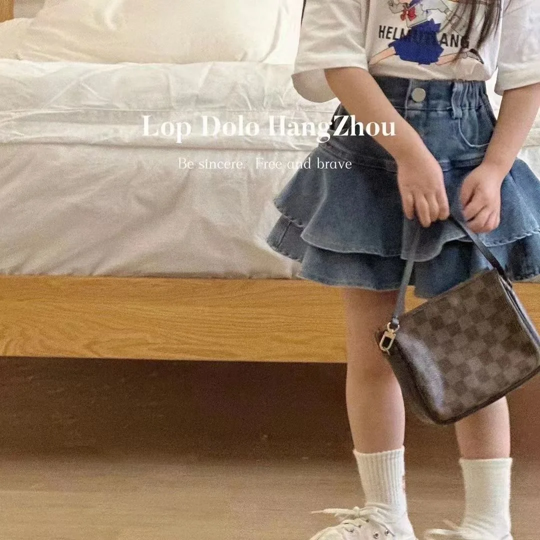 RAISE Sommer 1-6 Jahre Mädchen Jeansrock Baby Mädchen Tüllrock Kinder Mädchen Elastischer Bund Kleid Kleinkind Mädchen Kurzkleid