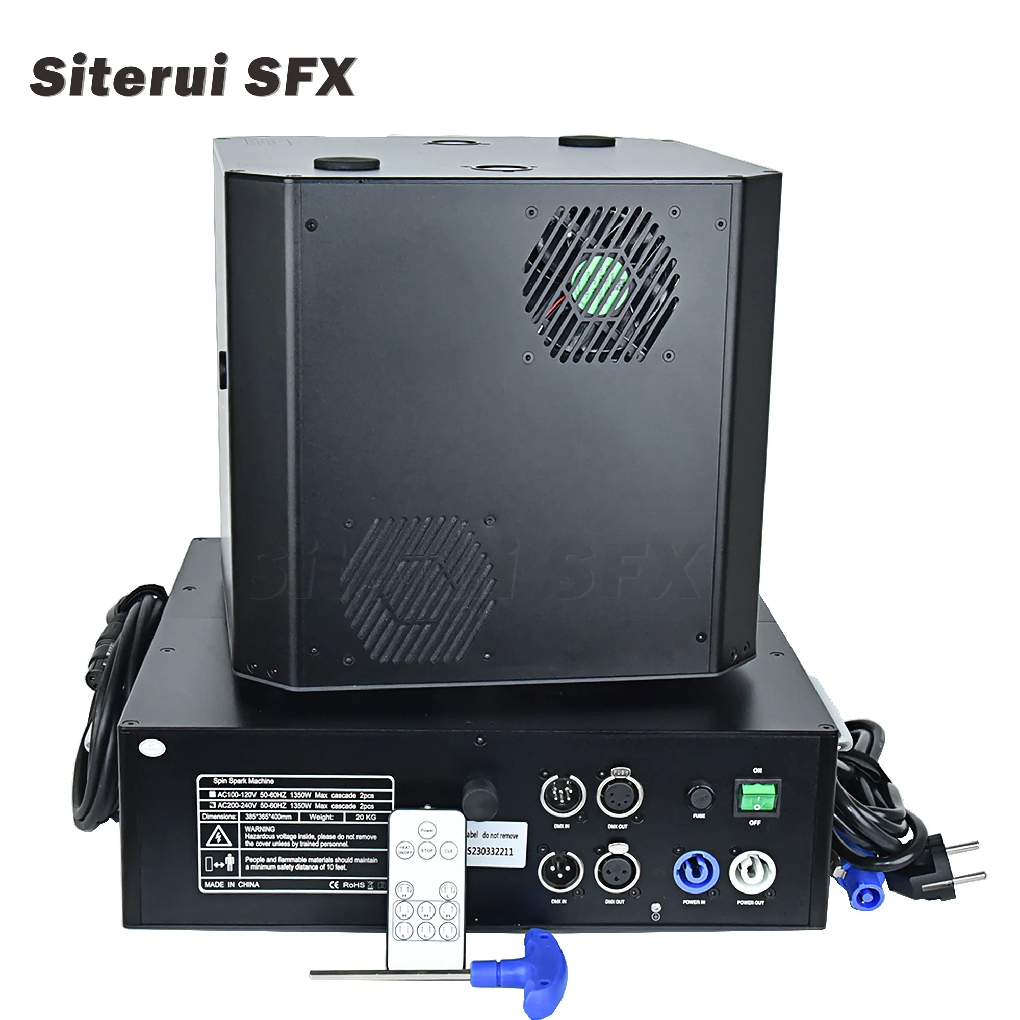 SITERUI SFX 1300W spin double head cold firework machine spark machine  LCD DMX control for  stage wedding