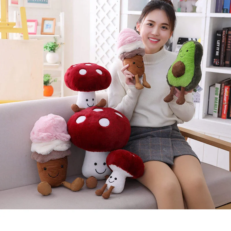 

Ice cream Avocado Mushrooms Plush Toy Plush Pillow Gift Stuffed Sofa Back Cushion Children Baby Birthday Gift With Sleeping Baby